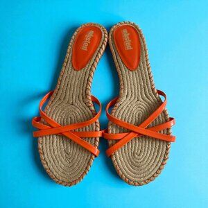 UNLIMITED KENNETH COLE Vintage Orange y2k Kitten Heels Sandals Size 9